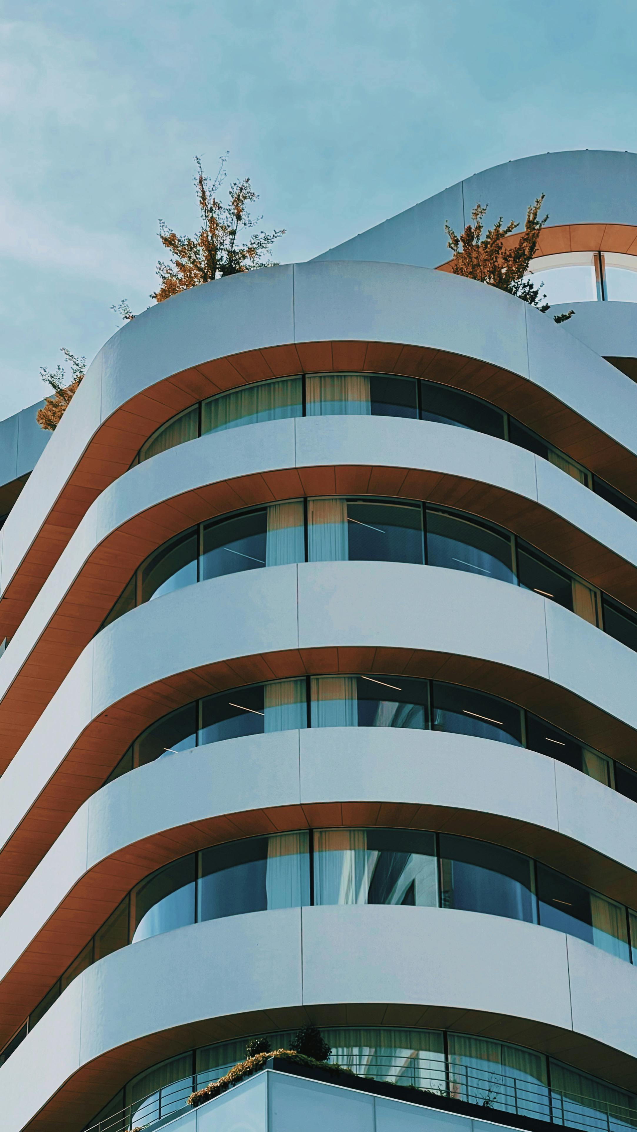 a building with a glass facade